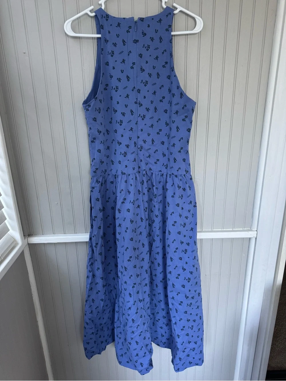 Abercrombie & Fitch Periwinkle Maxi Dress with Navy Floral Print